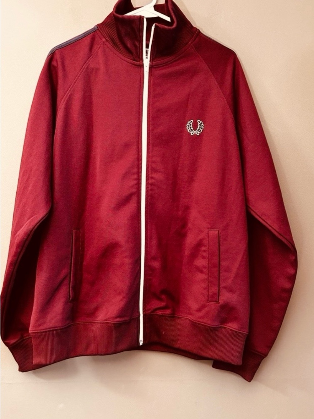 Fred Perry Men's Maroon Full-Zip Track Jacket